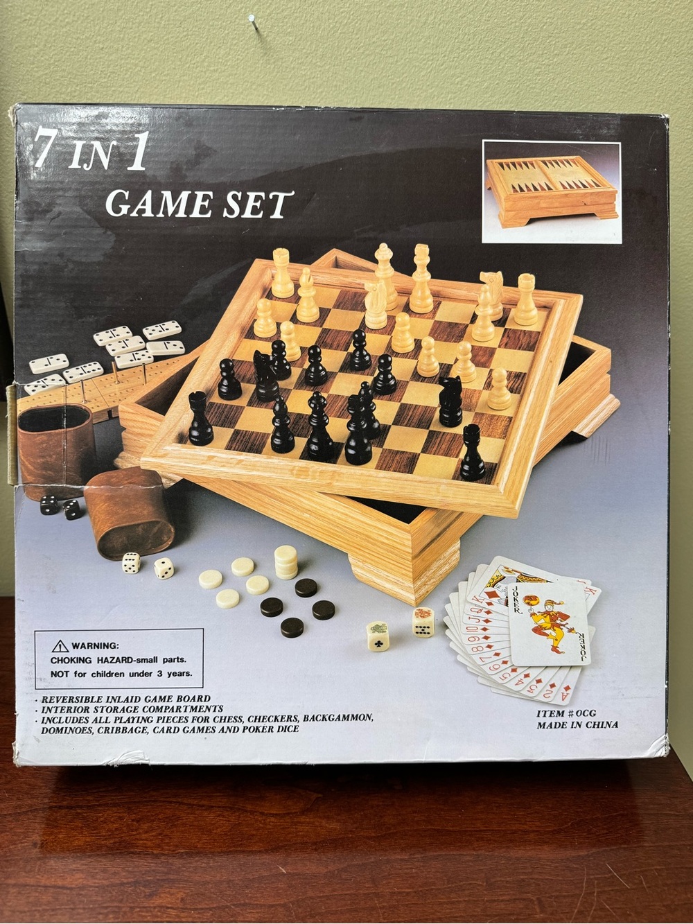 7-in-1 Wooden Game Set - Natural Wood